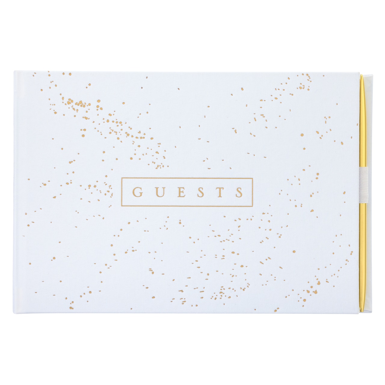 White & Gold Guest Book & Pen Set by Celebrate It™